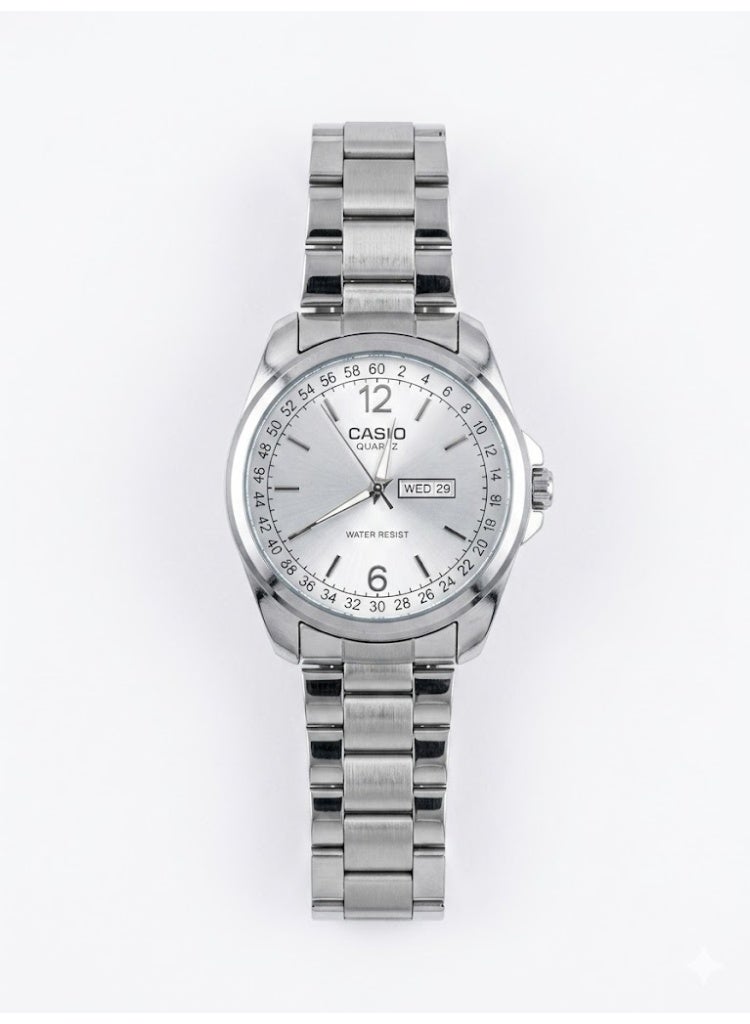 Casio MTP-V006D-7B Enticer Men's Classic Sport Analog Watch with Day-Date Display and Stainless Steel Bracelet