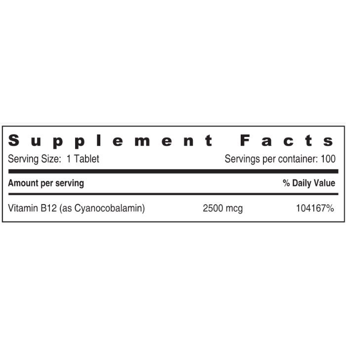 SUNSHINE NUTRITION Rapid Action Vitamin B12 2500mcg Supplement |Support Healthy Nervous System & Energy Metabolism, 100 Tablets - Image 3