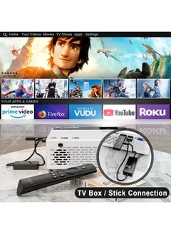 Puxinat Mini Projector 7500 Lumens, 1080P Full HD Supported Mini Projector, Portable Home Movie Theater Projector Compatible with TV Stick Smartphone & Tablet PC HDMI USB AV TF  - Image 3