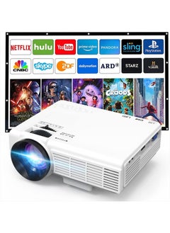 Puxinat Mini Projector 7500 Lumens, 1080P Full HD Supported Mini Projector, Portable Home Movie Theater Projector Compatible with TV Stick Smartphone & Tablet PC HDMI USB AV TF  - Image 1
