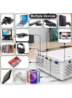 Puxinat Mini Projector 7500 Lumens, 1080P Full HD Supported Mini Projector, Portable Home Movie Theater Projector Compatible with TV Stick Smartphone & Tablet PC HDMI USB AV TF  - Image 5
