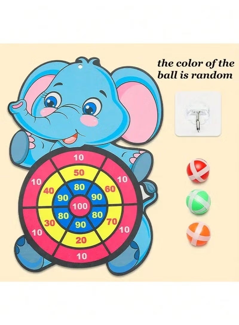 VarioNest Elephant Dart Board Sticky Ball Toss Game for Kids – Indoor Outdoor Throwing Target Game with 3 Balls, Fun Active Play Party Toy for Boys Girls Age 3 4 5 6+ - Image 3