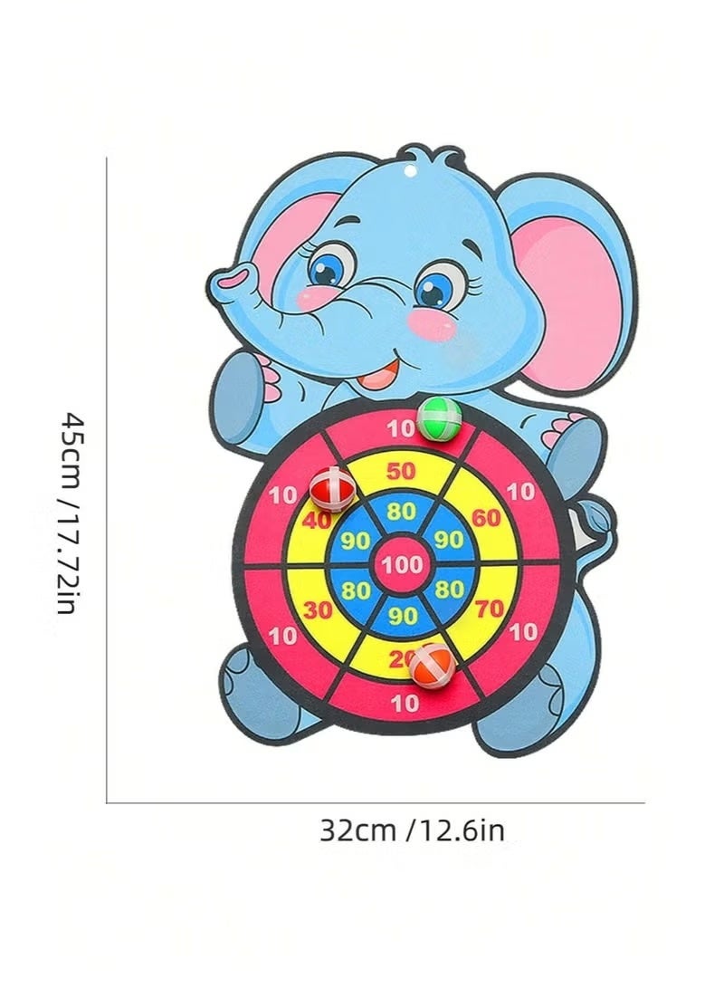 VarioNest Elephant Dart Board Sticky Ball Toss Game for Kids – Indoor Outdoor Throwing Target Game with 3 Balls, Fun Active Play Party Toy for Boys Girls Age 3 4 5 6+ - Image 4