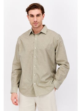 Van Heusen Men Regular Fit Floral Print Long Sleeve Dress Shirt, Sage Green  - Image 1