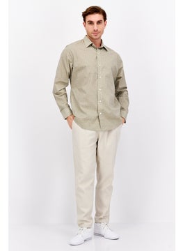 Van Heusen Men Regular Fit Floral Print Long Sleeve Dress Shirt, Sage Green  - Image 4