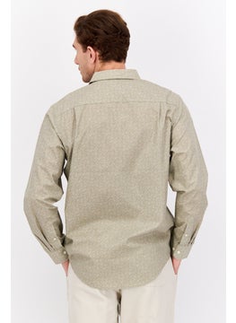Van Heusen Men Regular Fit Floral Print Long Sleeve Dress Shirt, Sage Green  - Image 3