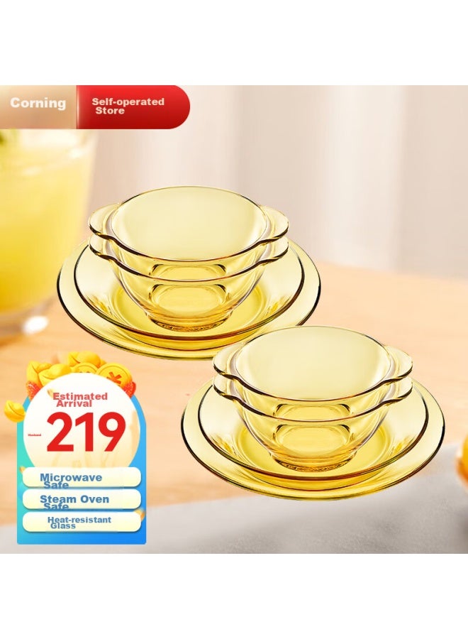 Visions Corning Dinnerware Set, Pyrex Heat-resistant Glass Set, 8-piece Set, 8-ov - Image 1