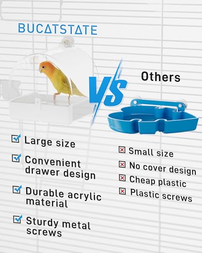 BUCATSTATE Hanging Bird Bath for Cage, 3 in 1 Multifunction Bird Bath/Bowl/House, Bird Cage Accessories Suitable for Small to Medium Birds, Like Lovebirds, Finches, Parakeets, Mannikin - Image 5