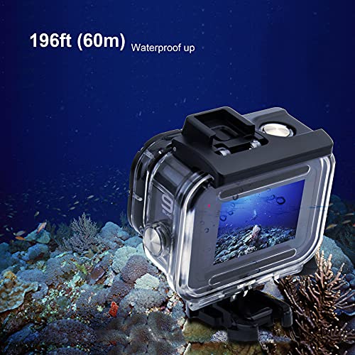 GEPULY Waterproof Case for GoPro Hero 9 10 11 12 13 Black - with 2 Cold Shoe Adapters 60M Underwater Protective Dive Housing Shell Accessories Built-in Cold Shoe Slots Go Pro Accessory - Image 4