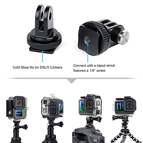 GEPULY Waterproof Case for GoPro Hero 9 10 11 12 13 Black - with 2 Cold Shoe Adapters 60M Underwater Protective Dive Housing Shell Accessories Built-in Cold Shoe Slots Go Pro Accessory - Image 3