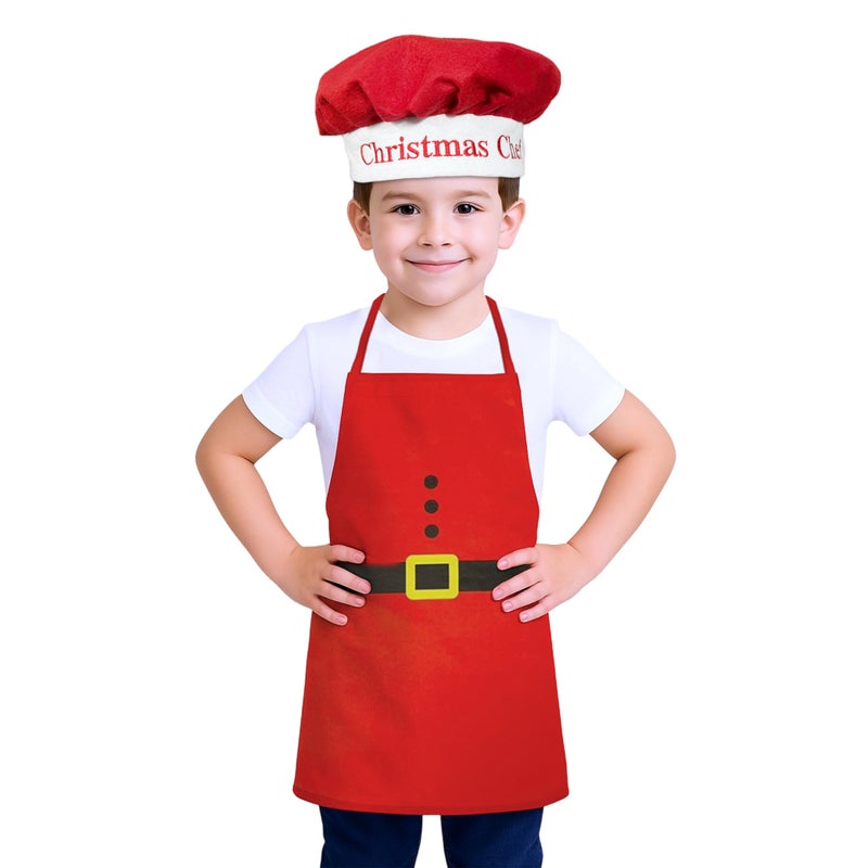 CHRISTMAS MAGIC Santa Chef Apron Set Child Size 33x45cm - Image 2