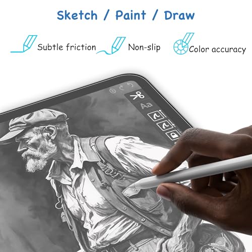 Xiron 2 PACK Paper Screen Protector for iPad Air 5th/4th Generation, iPad Pro 11 inch (2022/2021/2020/2018), Matte PET Film for iPad Air 5/4(10.9"), Write and Draw Like on Paper, Anti-Glare Screen Protector - Image 3