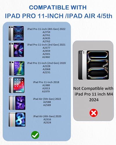 Xiron 2 PACK Paper Screen Protector for iPad Air 5th/4th Generation, iPad Pro 11 inch (2022/2021/2020/2018), Matte PET Film for iPad Air 5/4(10.9"), Write and Draw Like on Paper, Anti-Glare Screen Protector - Image 2