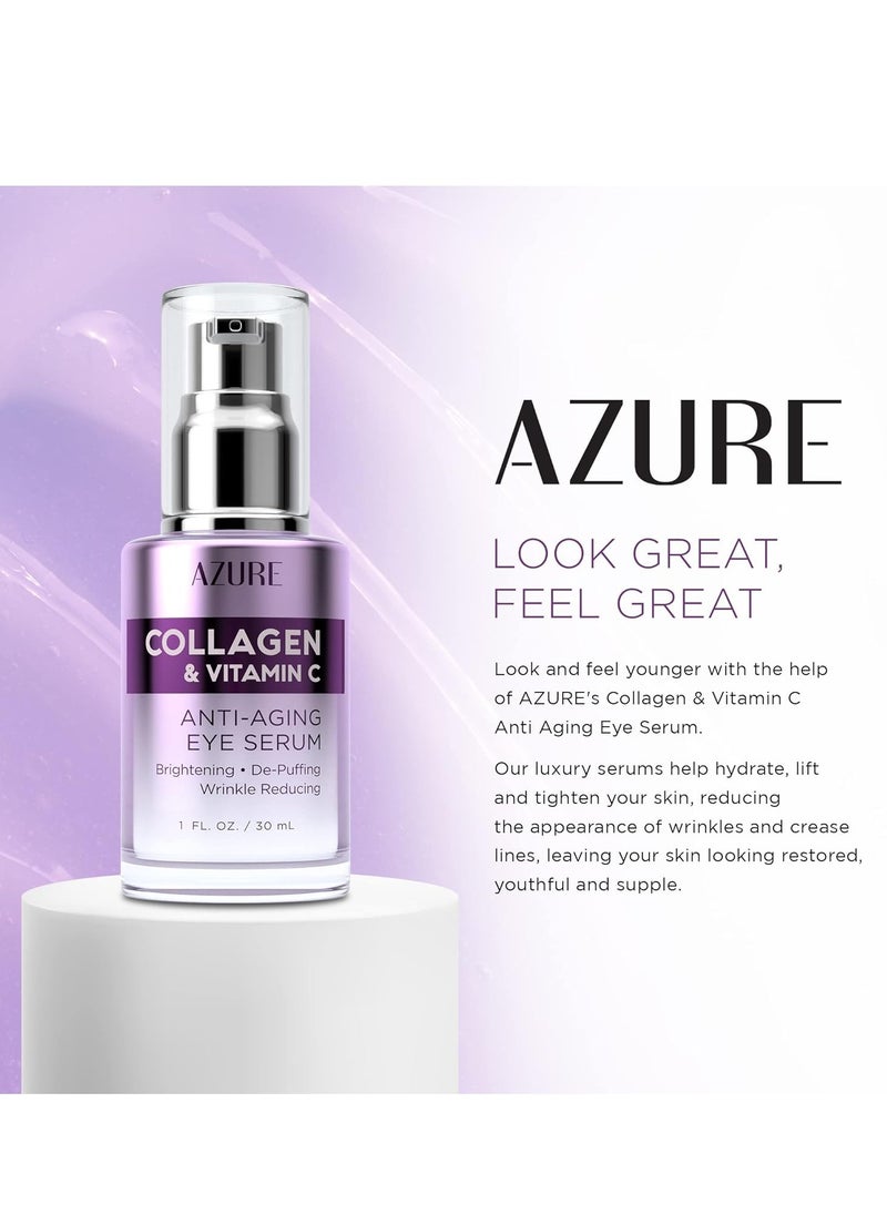 Azure Azure Cosmetics Collagen & Vitamin C Anti Aging Eye Serum - Toning, De-Puffing Serum - Reduces Wrinkles, Fine Lines & Dark Circles - Minimizes Fatigue - Skin Care Made in Korea - 30mL / 1 fl.oz.  - Image 3