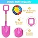 Anzmtosn 16 Long Kids Beach Spades Sand Shovels Toys Gardening Tools Kit Sandbox Sturdy Snow Scoop Durable Wood Handle ABS Plastic Spade for Garden Sand Snow Backyard Summer Kids Adults 3 Pink Blue Yellow - Image 2