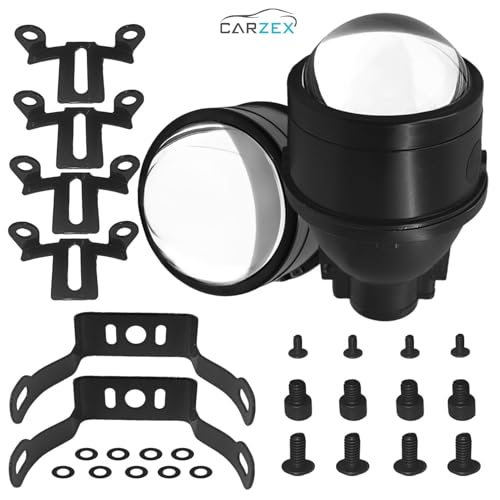 Carzex 3.0" Projector Lens Fog Light High/Low Beam 12V BI-Xenon Projector Housing With 300W H8 Automotive Fog Light LED Bulbs and Relay Wiring Kit Combo (A180 Series) - Image 3