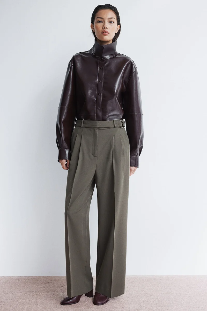 H&M Wide Belted Trousers
