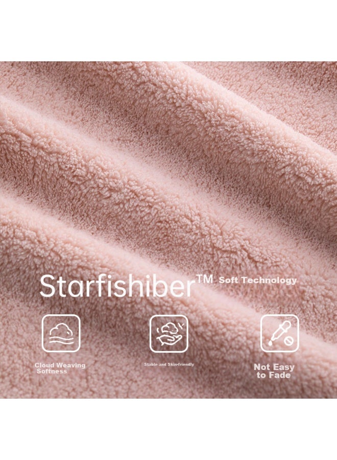 Sanli Cloud Soft Antibacterial Towel, Thickened And Enlarged, 2 Pack, Absorbent, Lint-free, For Men And Women, Face And Bath Towel, Pink/white - Image 3