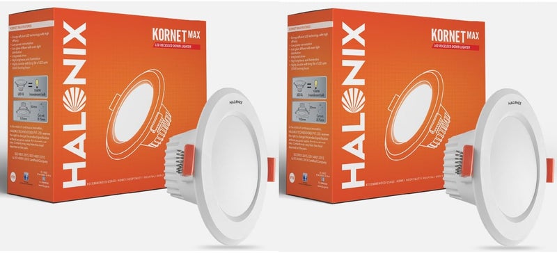 Halonix Plastic 9W 6500K Cool White Junction Box Led Downlighter,Cut Out,2.95 Inch,Dia,4.13,Height,1.96 Inch,PF-: >0.50,CRI,>80,Led Ceiling Light for Home,Shop & Office,Pack of 2,Cool White - Image 1