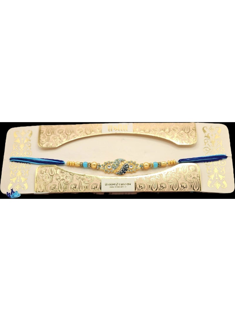 راخي تقليدي للأخ - خيط راكشا باندان مصنوع يدويًا مع خرز زخرفي (تصميم 3) - Image 4
