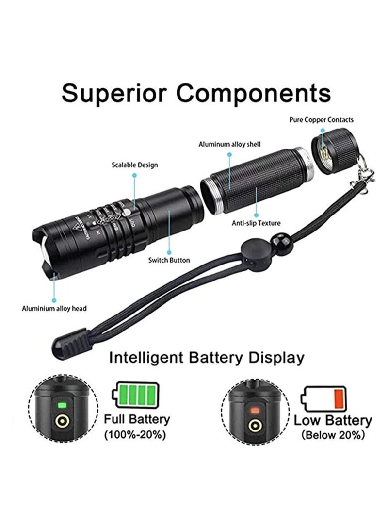 Y&D LED Flashlight, 5000 Lumens Rechargeable Flashlights with 3 Modes, Waterproof Zoomable Handheld for Camping Hiking Fishing Outdoor Adventures  - Image 5
