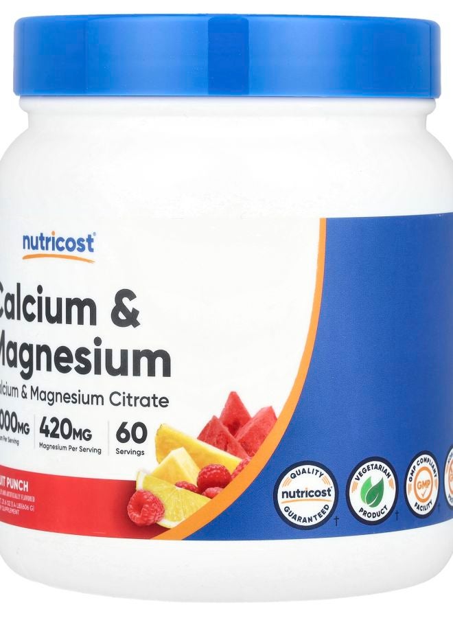 Nutricost Calcium & Magnesium Fruit Punch 21.6 oz (606 g) - Image 2