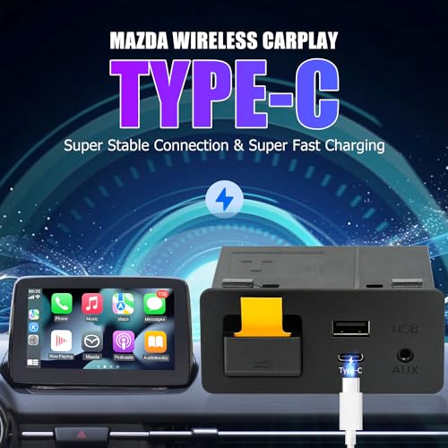 HMYC Mazda Type-C Wireless Carplay Retrofit Kit, TK78-66-9U0C OEM Media Hub to MZD Connect System, Compatible with Mazda 2/3/6/CX3/CX5/CX9/MX5 2015-2020 (Only Supporting Wireless Carplay, NO Android Auto) - Image 2