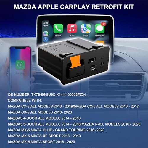 HMYC Mazda Type-C Wireless Carplay Retrofit Kit, TK78-66-9U0C OEM Media Hub to MZD Connect System, Compatible with Mazda 2/3/6/CX3/CX5/CX9/MX5 2015-2020 (Only Supporting Wireless Carplay, NO Android Auto) - Image 5