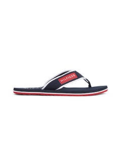 TOMMY HILFIGER Men's Patch Logo Webbing Flip-Flops - Polyester, Blue  - Image 1
