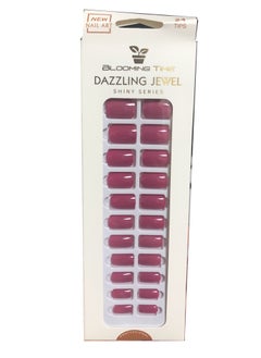BLOOMING TIME 20 Piece Full Cover Acrylic Artificial Nails rose pink  - Image 1