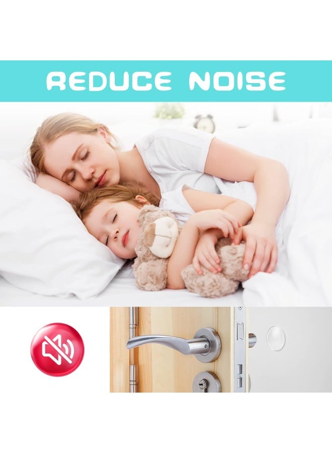Door Stopper, 6Pcs Wall Door Handle Stopper, Silicone Transparent Round Wall Protector, Self-Adhesive Door Stops Door Handle Bumper Pads for Wall, Fridge, Cabinets (1.57inch) - Image 4