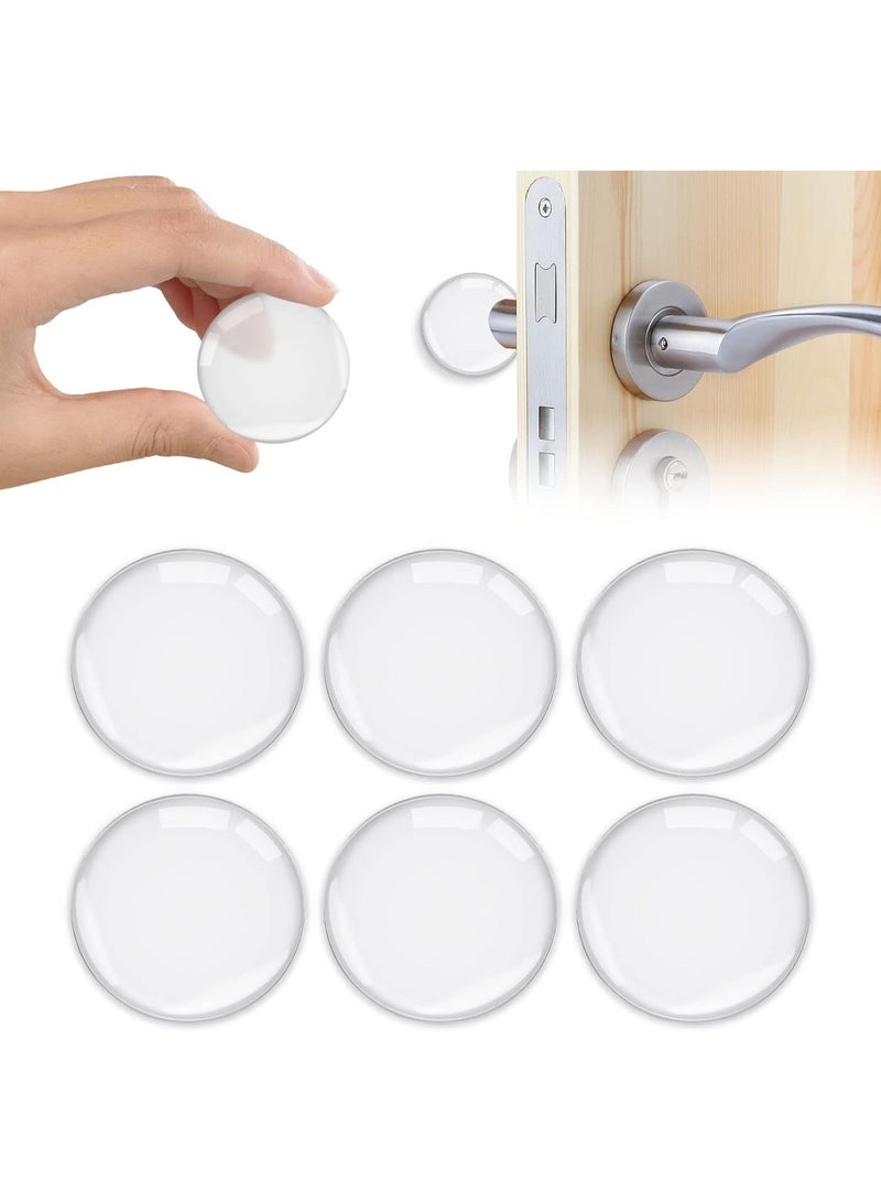 Door Stopper, 6Pcs Wall Door Handle Stopper, Silicone Transparent Round Wall Protector, Self-Adhesive Door Stops Door Handle Bumper Pads for Wall, Fridge, Cabinets (1.57inch) - Image 5