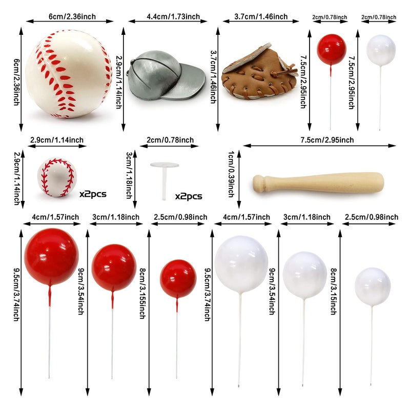 KDPATFAV Baseball Cake Decorations Sports Theme Party Decoration Supplies Baseball Themed Happy Birthday Cake Topper Party Decorations - Image 4