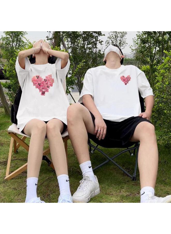 Song Feng Ya 100% Pure Cotton Couple T-shirt Summer Western Style Fashionable Short Sleeve Suit Pure Cotton New Fashionable Special 