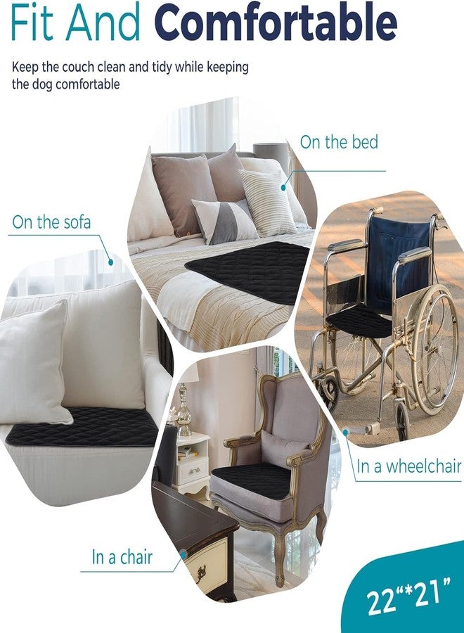 GRUENERDE Non-Slip Washable Seat Protector Pads for Incontinence Waterproof Chair Pads Resuable Pee Pads for Adults Sleep Well 22"X21" Black 4Pcs - Image 5