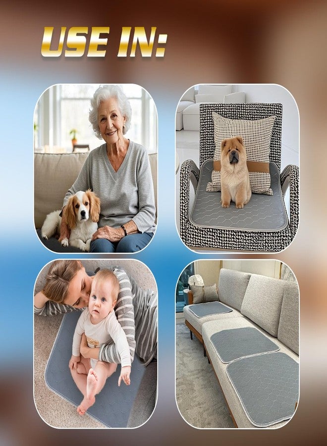GRUENERDE Non-Slip Washable Seat Protector Pads for Incontinence Waterproof Chair Pads Resuable Pee Pads for Adults Sleep Well 22"X21" Black 4Pcs - Image 3