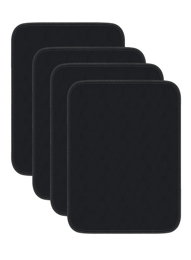 GRUENERDE Non-Slip Washable Seat Protector Pads for Incontinence Waterproof Chair Pads Resuable Pee Pads for Adults Sleep Well 22"X21" Black 4Pcs - Image 1
