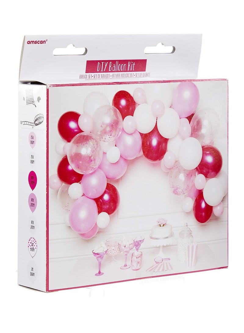 Amscan Pink and White DIY Latex Balloon Arch Garland Kit - 70 Pieces, 4m Balloon Decorations for Birthday, Wedding, Baby Shower, Bridal Shower  - Image 2