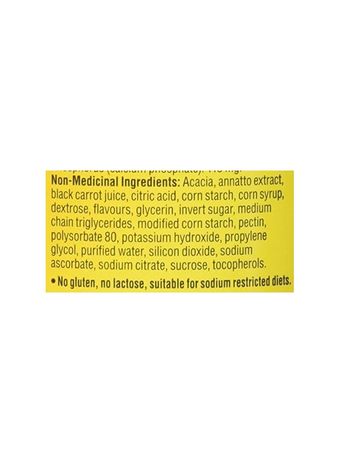 Caltrate Gummies Vitamin D and Calcium Supplement, Gluten-Free Orange Strawberry and Cherry Flavour 50 Count