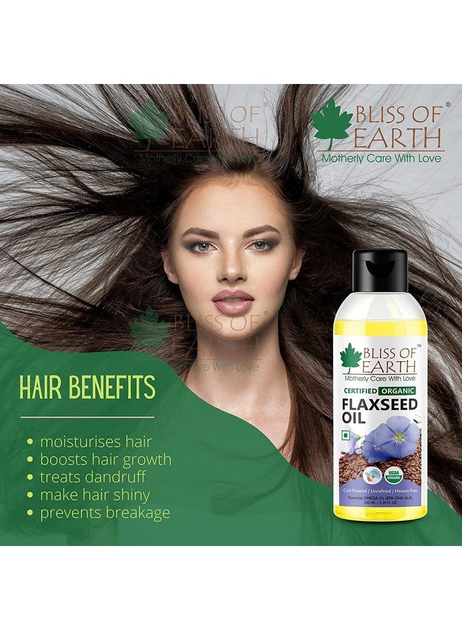 BLISS OF EARTH زيت بذور الكتان الطبيعي 100% من بليس أوف إيرث™ مع أوميغا-3 عبوة من 2 (2 × 100 مل) - Image 4