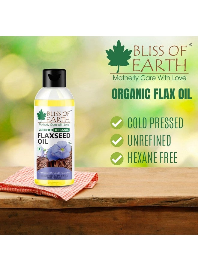 BLISS OF EARTH زيت بذور الكتان الطبيعي 100% من بليس أوف إيرث™ مع أوميغا-3 عبوة من 2 (2 × 100 مل) - Image 3