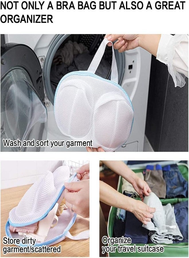INKULTURE Honeycomb Mesh Laundry Bags For Bra Lingerie Bags | Bra Shaped | White | 01 Pcs | Fits All Cups Anti Deformation Bra Washing Bag - Image 3