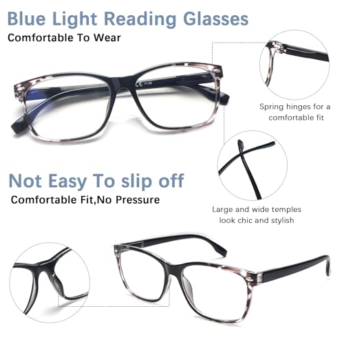 CLASAGA Progressive Multifocus Reading Glasses for Women, Pattern Print Blue Light Block Stylish Ladies Computer Readers (4 Mix Color, 1.25, x) - Image 5
