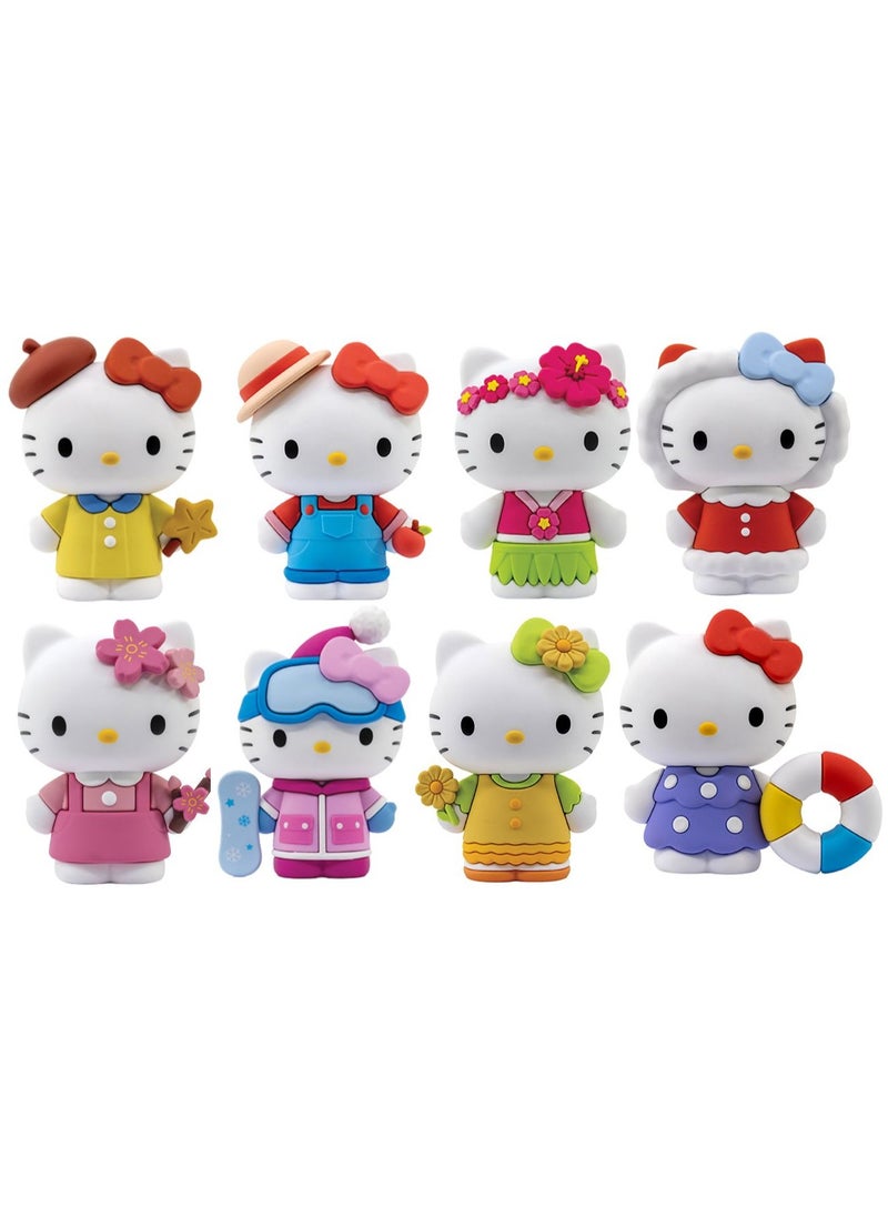 Hello Kitty Hello Kitty Doll Four Season's Dress Up Figure 7cm, Assorted 1 Piece (Style May Vary) | Collectible Figure | Collect the Hello Kitty  Winter, Spring, Summer & Fall Outfit | Perfect Gift fo Collectors & Kids  - Image 1