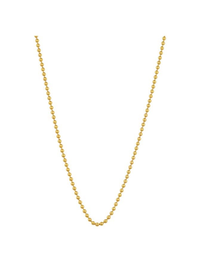 Kooljewelry قلادة سلسلة كرات من الذهب الأصفر عيار 14 قيراط، 1 مم، لامعة، بطول 16 بوصة، معدن، بدون أحجار كريمة - Image 1