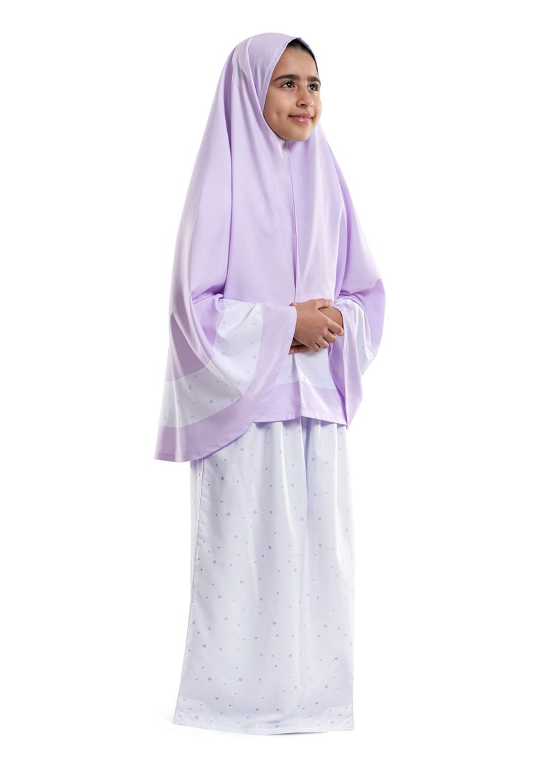اربن رجز Lilac Stars Islamic Kids Prayer Wear - Image 2