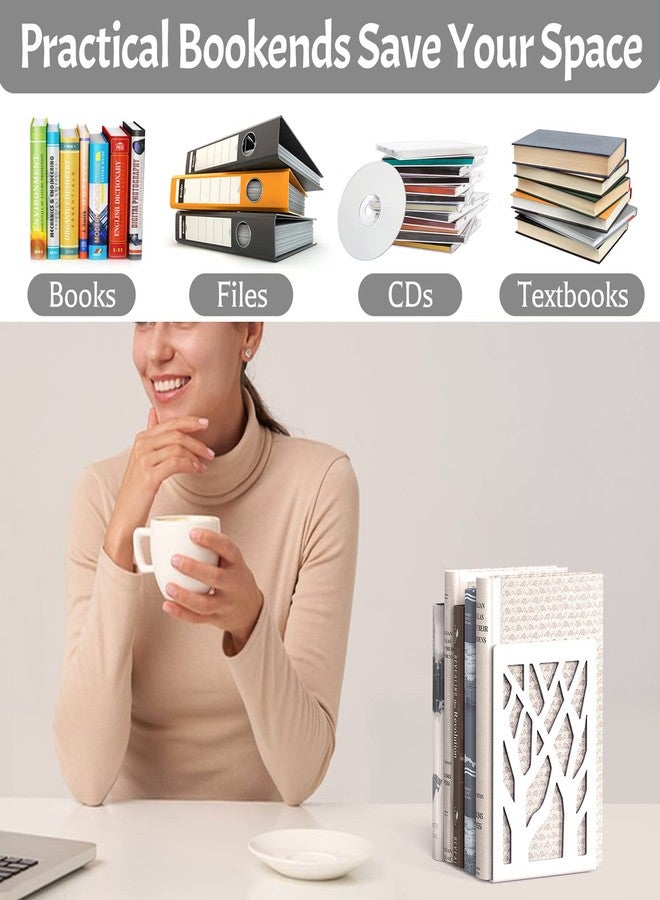 shikaman دعامات كتب معدنية متينة ومزخرفة، مناسبة لرفوف الكتب المكتبية - Image 2