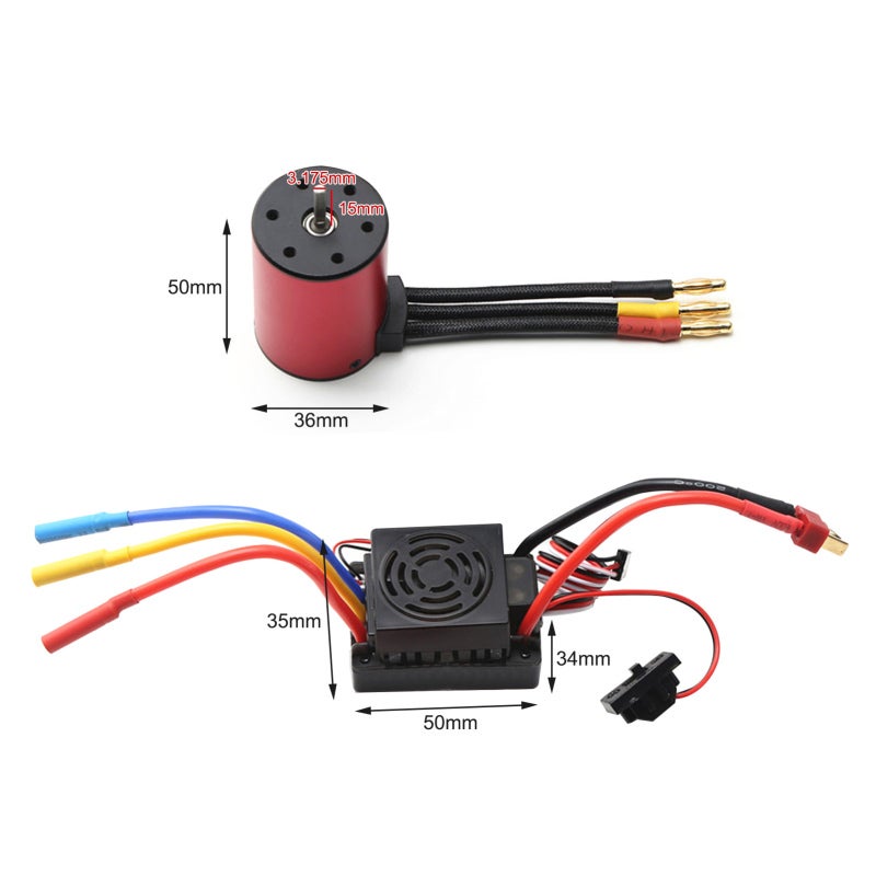 1/10 RC Car Motor 4300KV High Purity Copper Windings - Enhanced Throttle Response 60A ESC for 1/8 1/10 RC Car Enthusiasts - Image 4