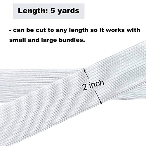 Lelines Leline's Elastic Spool, Knit Elastic Band for Sewing, 2 Inch X 5 Yard, White - Image 2