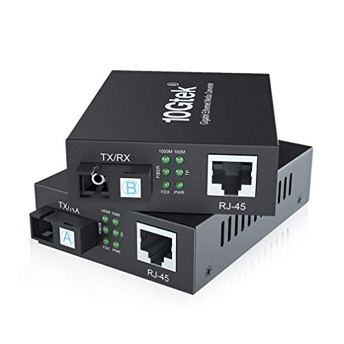 10Gtek a Pair of Gigabit Bidi Fiber to Ethernet Media Converter, SingleMode Single SC Fiber to Ethernet RJ45 Converter for 10/100/1000Base-Tx to 1000Base-EX, UL Certified, 1310-nm, up to 40-km - Image 1